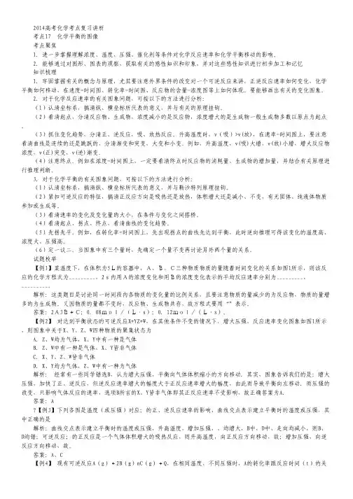 2014高考化学考点复习讲析——化学平衡的图像  (人教版).pdf