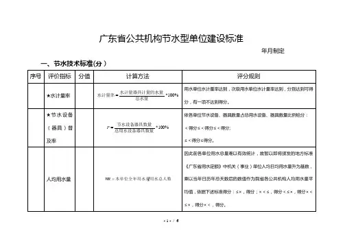广东省公共机构节水型单位建设标准