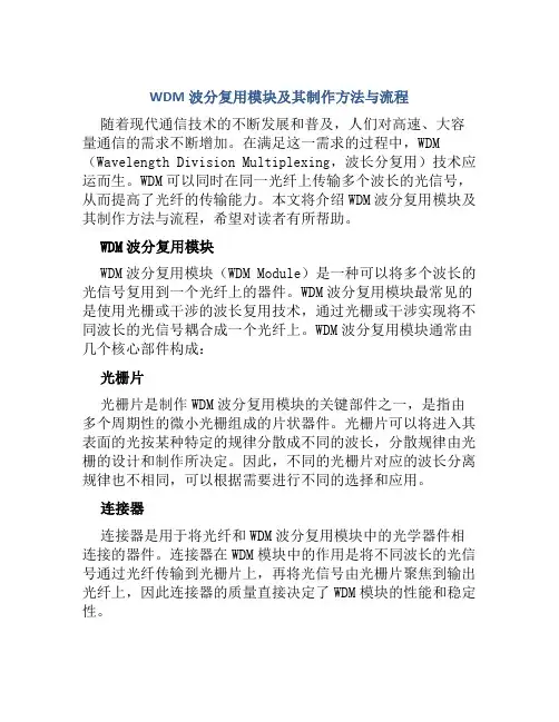 WDM波分复用模块及其制作方法与流程