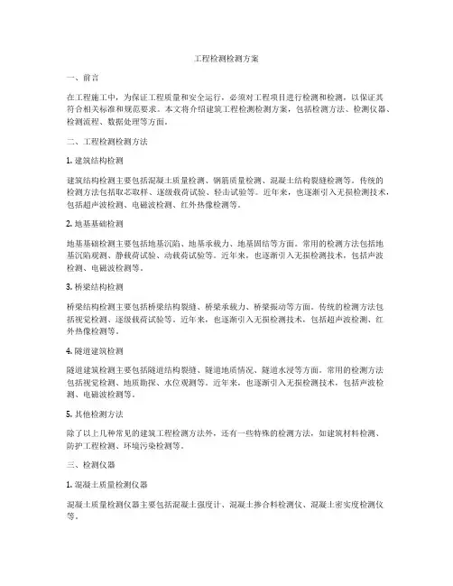 工程检测检测方案