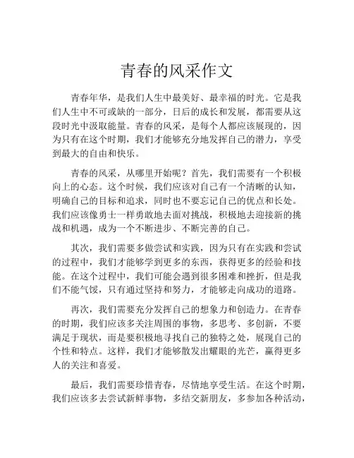 青春的风采作文