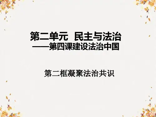 部编版初三道德与法治上册第四课《建设法治中国》第二课时课件