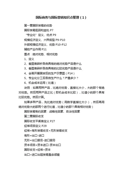 国际商务与国际营销知识点整理（1）
