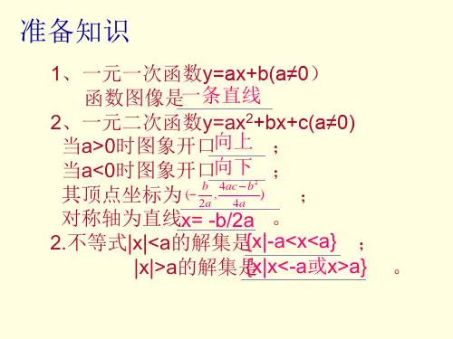 一元二次不等式的解法公开课课件