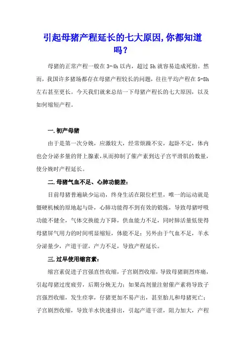 引起母猪产程延长的七大原因,你都知道吗？