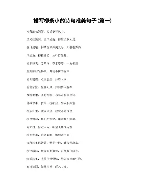 描写柳条小的诗句唯美句子(精选2篇)