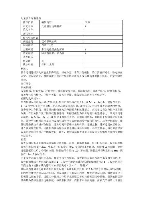 儿童股骨远端骨折