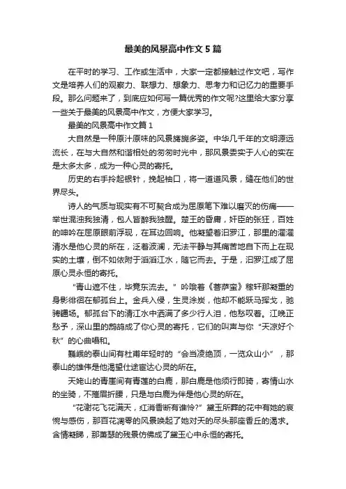 最美的风景高中作文5篇
