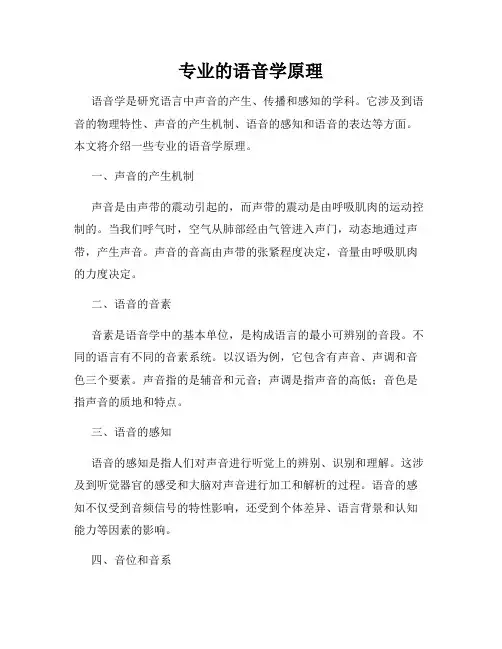 专业的语音学原理