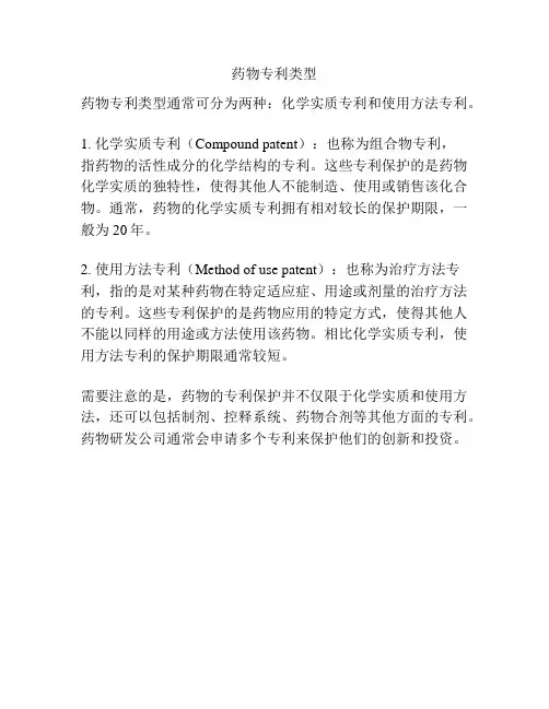 药物专利类型