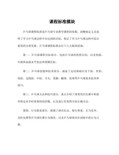 课程标准模块