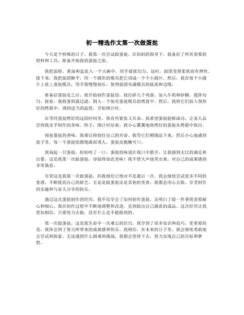 初一精选作文第一次做蛋挞