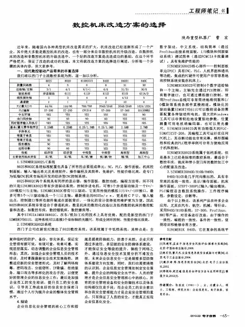 数控机床改造方案的选择