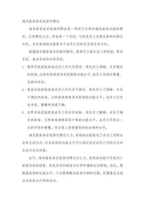海灵格家庭系统排列理论