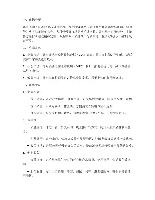 呼吸机销售方案