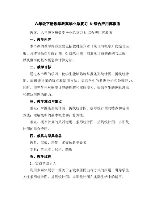 六年级下册数学教案-毕业总复习8综合应用苏教版