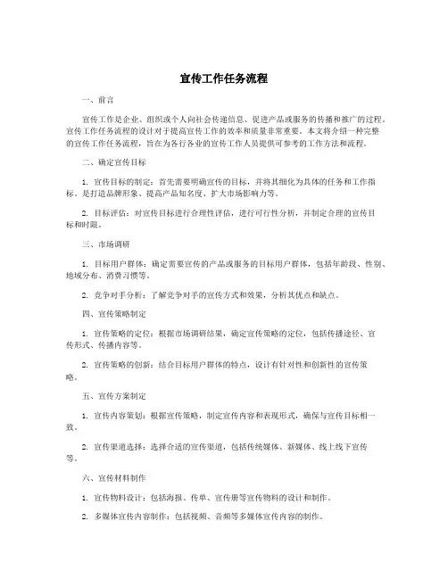 宣传工作任务流程