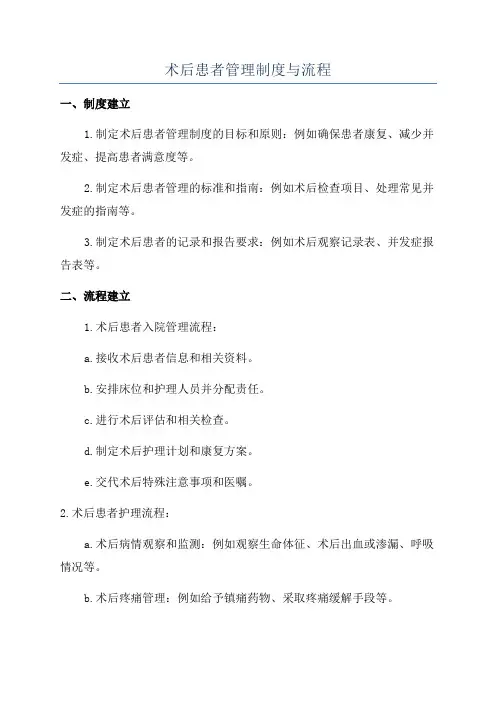 术后患者管理制度与流程