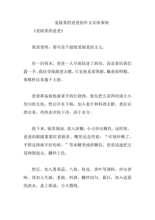 爱做菜的爸爸的作文具体事例