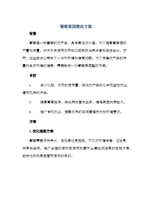 葡萄果园整改方案