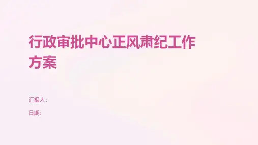 行政审批中心正风肃纪工作方案