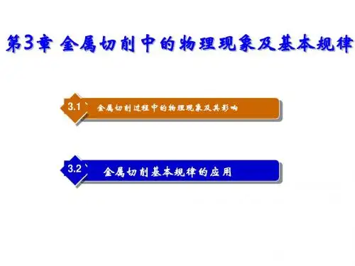 机械制造技术第3章 金属切削中的物理现象及基本规律