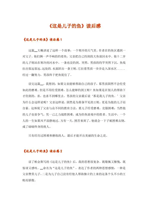 《这是儿子的鱼》读后感