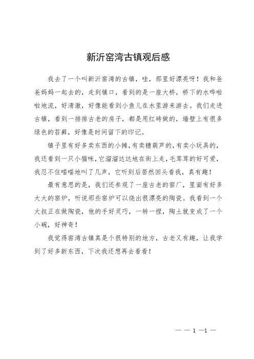 新沂窑湾古镇观后感