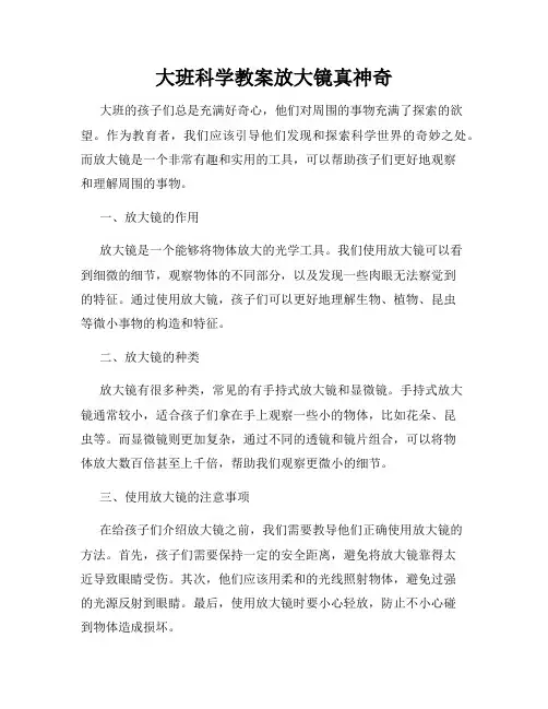 大班科学教案放大镜真神奇