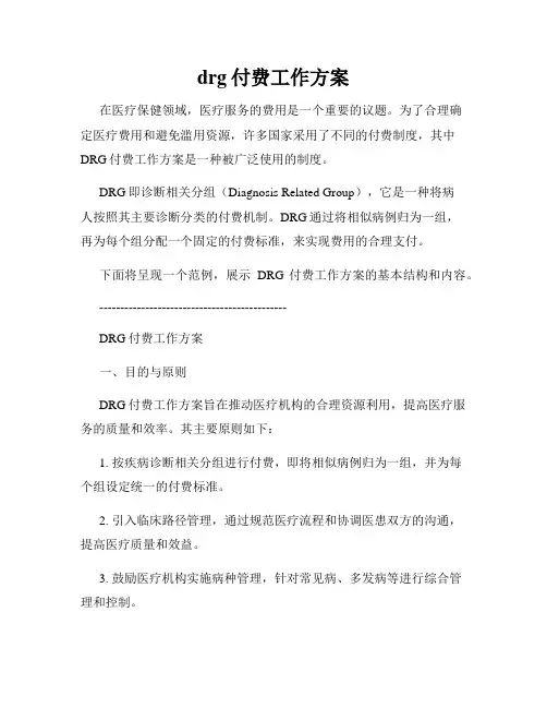drg付费工作方案