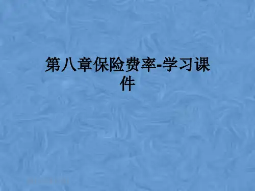 第八章保险费率-学习课件