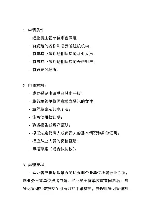 非民组织申请流程