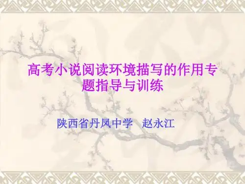 高考复习高考小说阅读环境描写的作用专题指导与训练 PPT课件