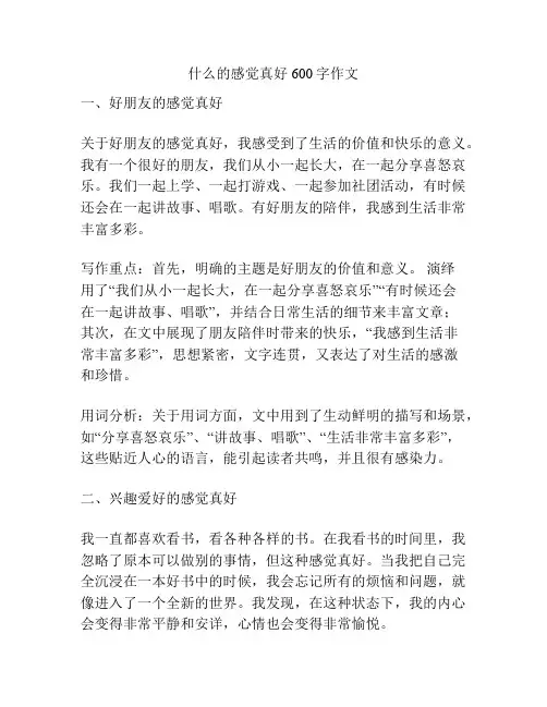什么的感觉真好600字作文