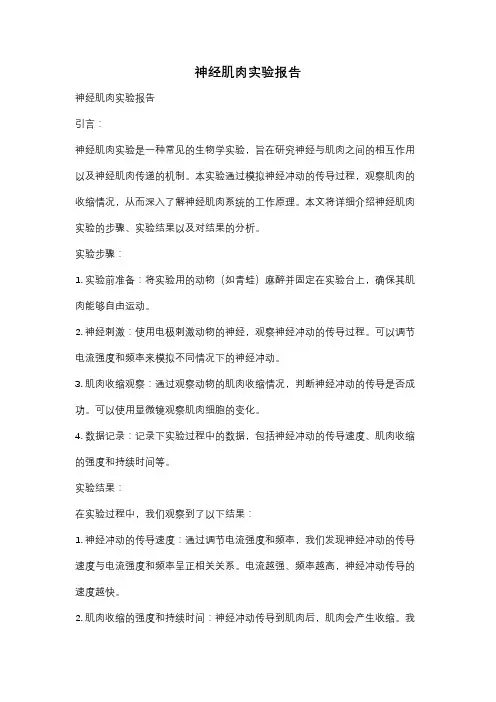 神经肌肉实验报告