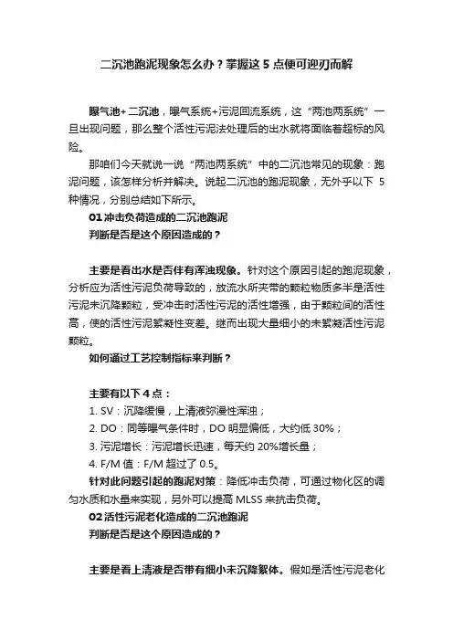 二沉池跑泥现象怎么办？掌握这5点便可迎刃而解