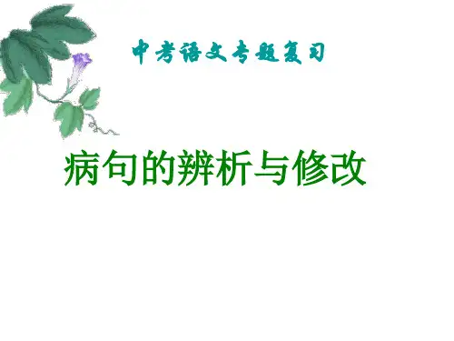 中考语文复习课件病句的辨析与修改