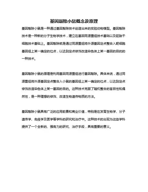 基因敲除小鼠概念及原理