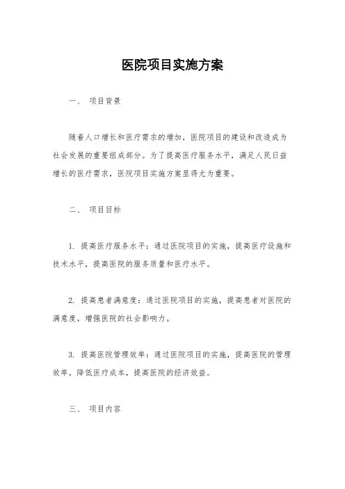 医院项目实施方案