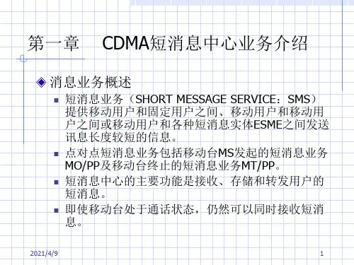 CDMA短消息中心业务介绍课件
