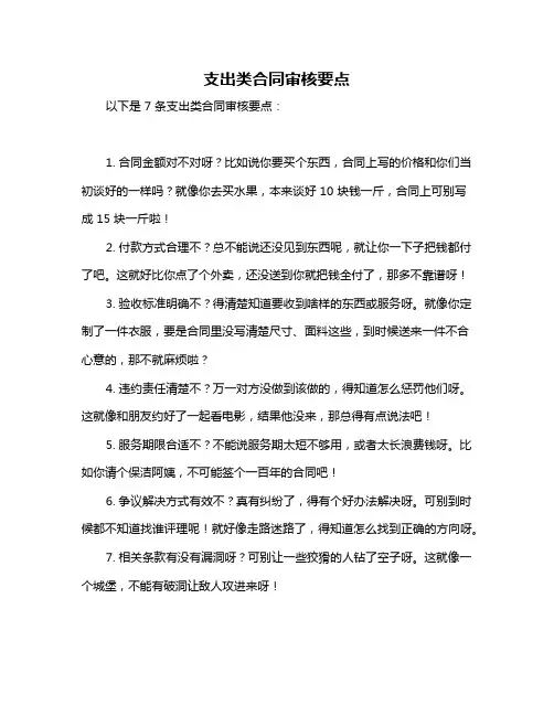 支出类合同审核要点