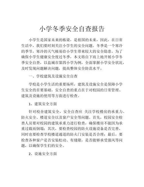 小学冬季安全自查报告