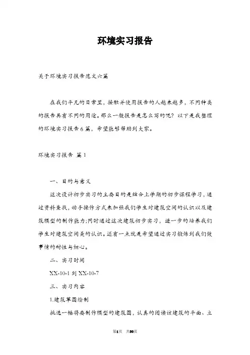 环境实习报告