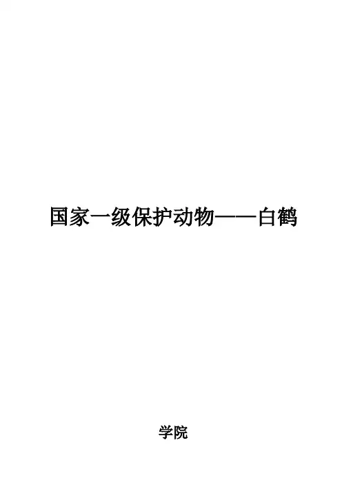 国家一级保护动物---白鹤