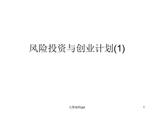 风险投资与创业计划ppt课件