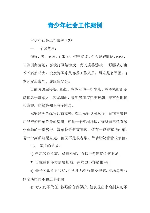 青少年社会工作案例