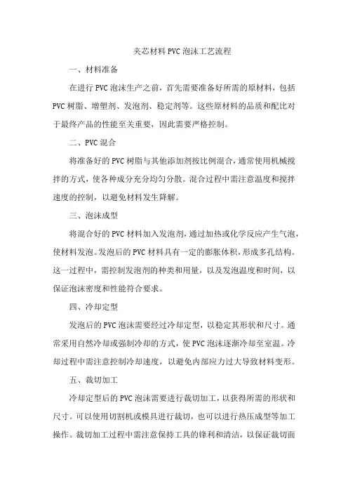 夹芯材料pvc泡沫工艺流程