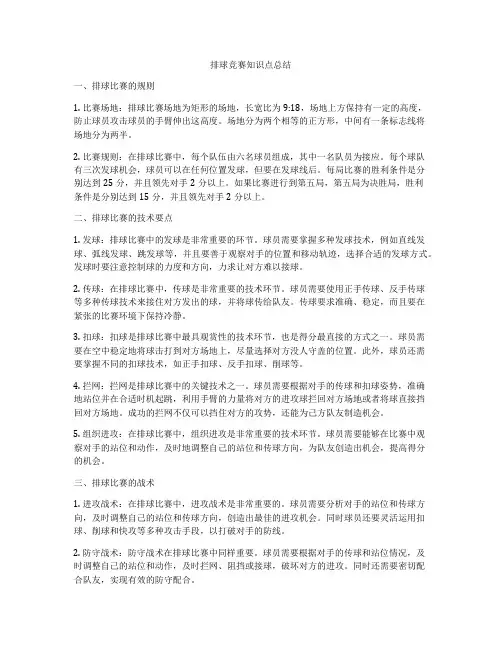 排球竞赛知识点总结