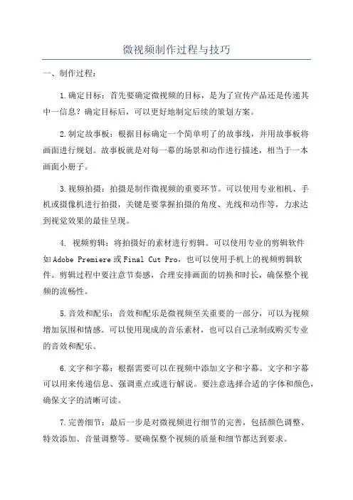 微视频制作过程与技巧