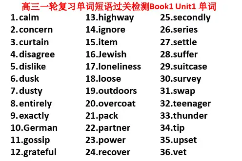 人教版高三一轮复习资料Book1Unit1-2词汇过关